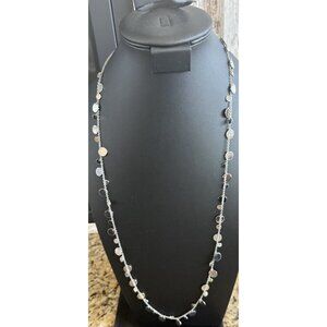 Lia Sophia Necklace Mini Silver Tone Discs 34”